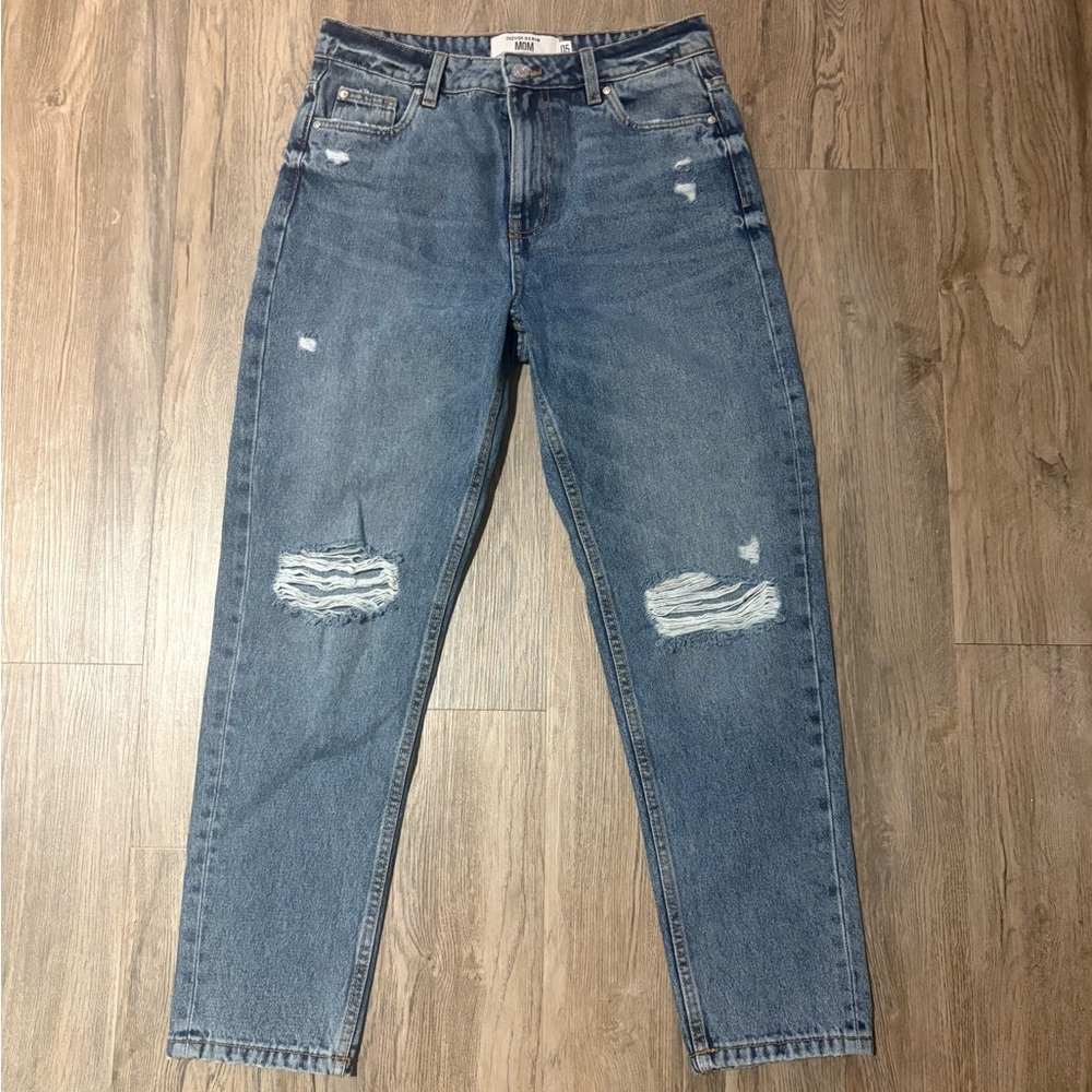 Refuge Blue Distressed Straight Leg Jeans